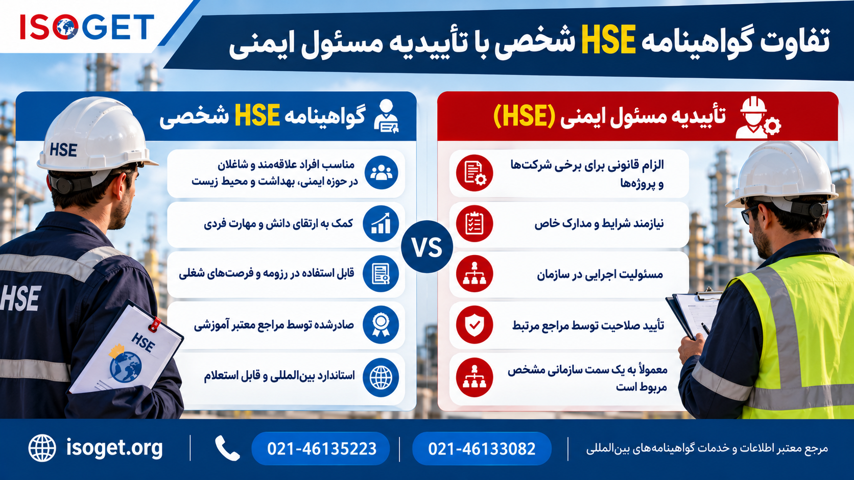 تفاوت گواهینامه HSE شخصی با تأییدیه مسئول ایمنی